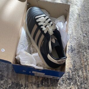 Adidas Black and Cream Samba JP Sneakers